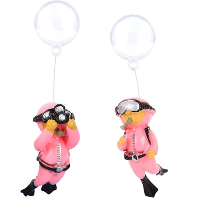 2-Pack Floating Fish Tank Decorations, Little Diver Aquarium Decoration Aquarium Accessories Fish Playmate for Fish Tank Suitable for All Kinds of Fish Tanks(Pink)