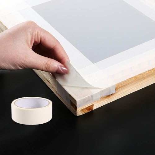 Caydo 31 Pieces Screen Printing Starter kit Include 4 Different Size of Wood Silk Screen Printing Frame with 110 Mesh, Squeegees, Inkjet Transparency Film, Ink Knife, Gloves and Mask Tape