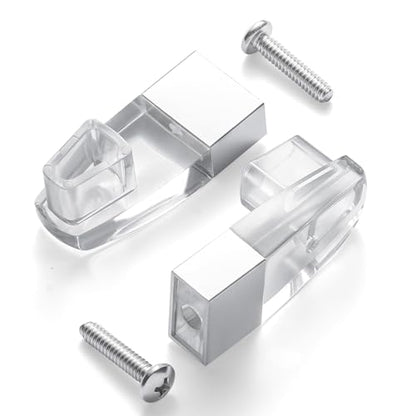 Clear Acrylic Shower Door Towel Bar Brackets, with Bright Chrome Sleeve, Fit for Alumax/Basco Framed Sliding Shower Door Towel Rod Replacement （2 Pack）