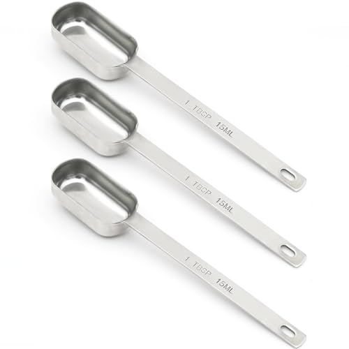 3PCS 1tbsp (3tsp, 15ml, 1/2oz) Single Measuring Spoon, Stainless Steel Long Handle Individual Teaspoons Only - size: 1tbsp|3tsp|15ml|1/16cup|1/2oz