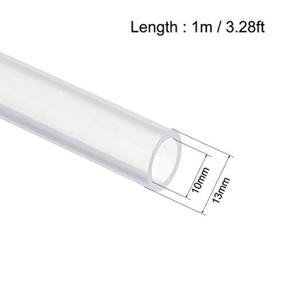uxcell Silicone Tubing 3/8"(10mm) ID x 1/2"(13mm) OD 3.3ft(1m) Silicone Rubber Tube Air Hose Water Pipe for Pump Transfer Clear - size: 10mm x 13mm