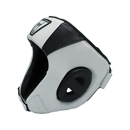 TMA Adult Headgear for Boxing, MMA Training and Kickboxing, Helmet for Sparring, Muay Thai and Taekwondo - color: White