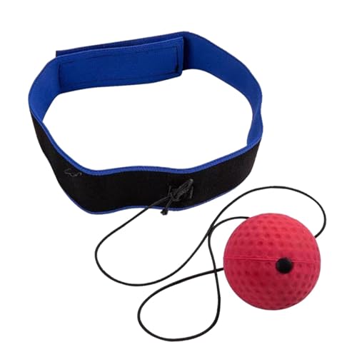 Boxing Reflex Ball Exercise Set Adjustable Headband Punch Training Game Ball on String Reaction Speed Suitable for Kids Adults Home Gym Workout, Blue Black