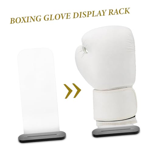 Healifty Glove Display Stand Acrylic Rack for Boxing Gloves Baseball Storage Home/ Office Accessory Easy Assembly Disassembly - color: Black