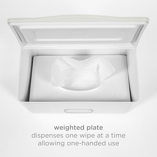 Ubbi Baby Wipes Dispenser with Weighted Plate and Secure Seal, Nursery and Baby Registry Essential to Keep Wipes Fresh, Oat - color: Oat Wipes Dispenser