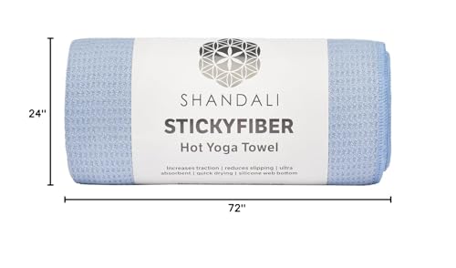 Hot Yoga Towel - Mat-Sized, Microfiber, Super Absorbent, Anti-Slip, Injury Free, 24" x 72" - Best Bikram Yoga Towel - Exercise, Fitness, Pilates Gear - color: Blue