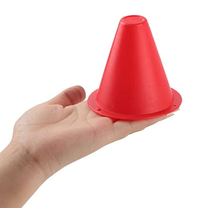 10pcs Football Cones Soccer Training Discs Football Marker Poles Flat Square Bottom Stackable for Soccer Training - color: Red