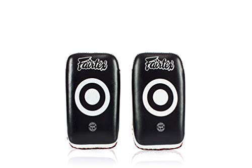 Fairtex Curved Muay Thai Pads, Kickboxing Punching Kicking Striking Shield - color: Black/White, size: Small