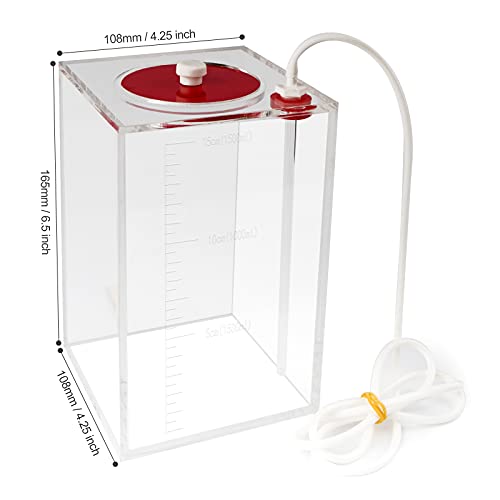 Aquarium Choice Acryli Made Liquid Storage Bucket Dosing Pump Reservoir Container (4.25 * 4.25 * 6.5 Inch;1500ml/1.5L) - size: 4.25*4.25*6.5 Inch;1500ml/1.5L（Red）