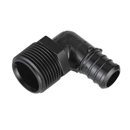 5-Pack EFIELD Poly PPSU Barb Crimp Pex 3/4 X 3/4" Male NPT Elbow Adapter Fittings, ASTM F2159 (3/4"x3/4"),(PPSU1807106) - size: 3/4"X 3/4" P5, style: Male Elbow