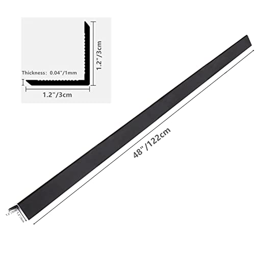 Aluminium Alloy Metal Corner Guards 10 Pcs Wall Corner Protector 1.2" x 1.2" x 48" Wall Corner Protection Decoration Black Pack of 10 Corner Guards 20 Ga/1 mm Thickness