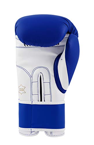 TITLE Boxing Pro Style Leather Training Gloves 3.0 - Boxing Gloves, Boxing Training Gloves, MMA Gloves, Oz Training Gloves, Kickboxing Gloves, Punching Bag Gloves, Sparring Gloves - color: Blue/White, size: 14 oz