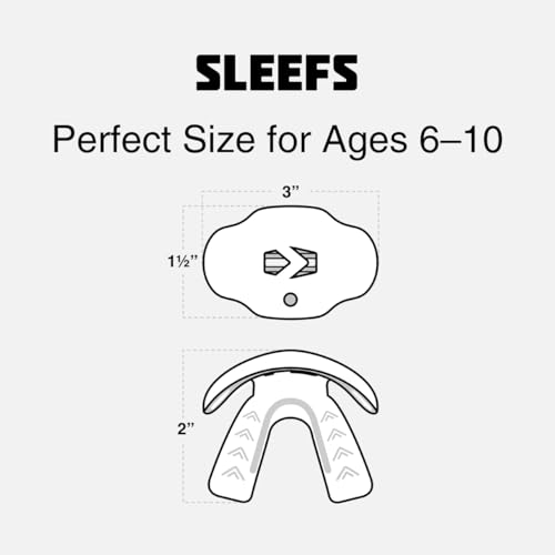 SLEEFS Kids Football Mouthguard with Strap for Teeth and Impact Protection - color: Sky Blue, size: Kids