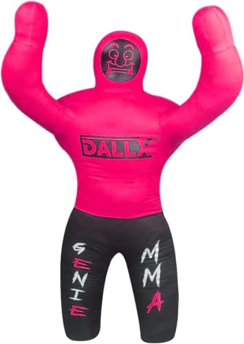 DALLX Kids Grappling Dummy for Fitness Training Practice Wrestling Judo Karate MMA Punching Dummy for Kids Jiu-Jitsu - UNFILLED - color: Pink