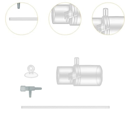 Acrylic Oxygen Enrichment Adapter for Aquarium, 16mm Water Outlet Nozzle with Suction Cup for Fish Tank Aeration