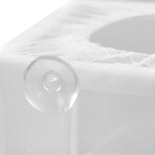 2PCS 10.24" x 5.91" x 5.91" Fish Tank Breeder White Nylon Fish Incubator Mesh Box Aquarium Fish Fry Hatchery Breeder with Suction Cups - style: 10.24" x 5.91" x 5.91"; White; without Divider