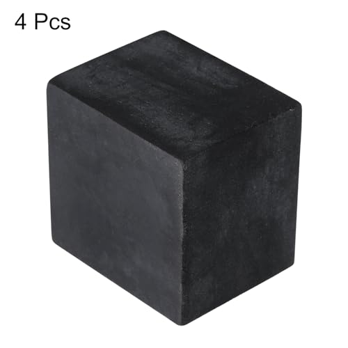 uxcell 4pcs Rubber Anti-Vibration Pads Hard Pad, 50mm Square Vibration Isolation Mats, 40mm Thickness Non-Slip Rubber Blocks, Anti-Skid Anti Noise for HVAC, Compressor, Air Conditioner