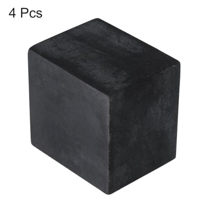 uxcell 4pcs Rubber Anti-Vibration Pads Hard Pad, 50mm Square Vibration Isolation Mats, 40mm Thickness Non-Slip Rubber Blocks, Anti-Skid Anti Noise for HVAC, Compressor, Air Conditioner
