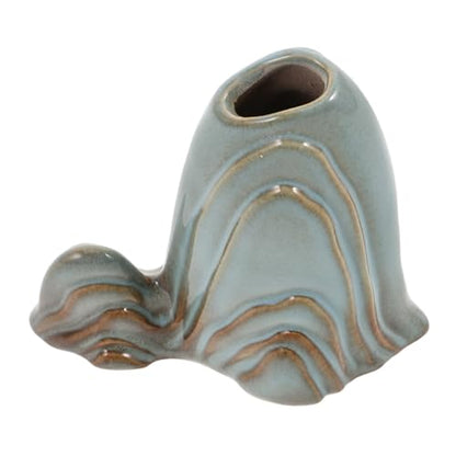 Ceramic Miniature Mountain Figurine Bonsai Decor for Fish Tank Calligraphy Brush Holder Sturdy Landscape Ornament for Zen Garden and