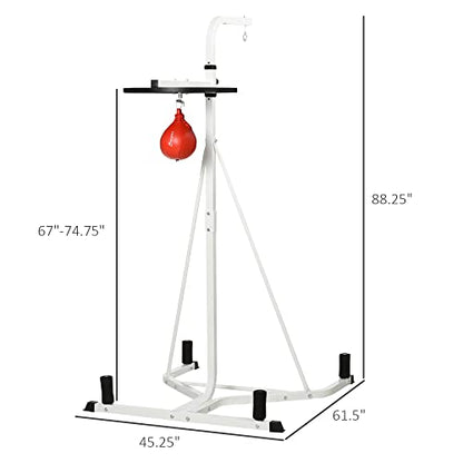 Kaimei Adjustable Punching Bag Stand | Heavy Bag & Speed Bag Combo | Home Gym Workout Equipment | Fitness Training for Adults & Teens