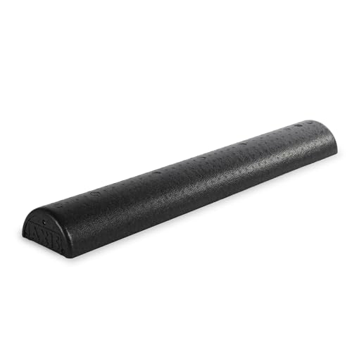 OPTP AXIS Firm Density Foam Roller – Half-Round, Black, 36" X 3" | High density firm foam roller for physical therapy, yoga, Pilates, fitness exercise & sports training, Heat-molded EPP foam - color: Black - 36" X 3" Half-round