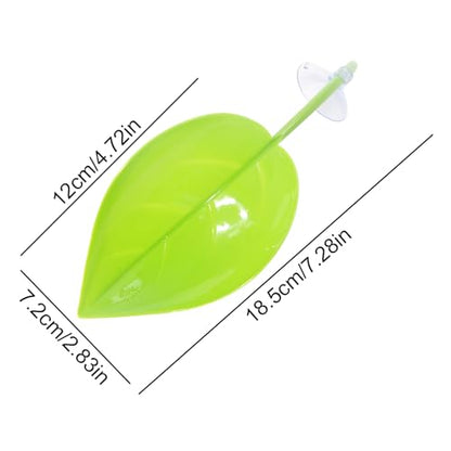Turtle Basking Area - Reptile Climbing Ramp, Amphibian Tank | Suction Cup Leaf Shape Resting Spot, Semi-Aquatic Creature Habitat Deck, Floating Terrace Pad for Backyard Pond Frogs - color: Light green