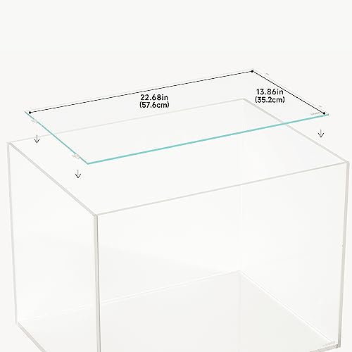 4mm Thick Clear Glass Aquarium Lid,Includes 4 Clips for Secure Placement, 576 x 352mm(22.68x13.86 inches) for 584-588 mm Inner Length Aquariums,Adapted to LANDEN SD604545,RF604540 - size: 576x352mm (1 pc)