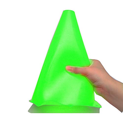 Alyoen 9 inch Traffic Cones, Plastic Sport Cones, Green Soccer Training Cones for Outdoor Activity & Festive Events (Sets of 10/15/ 20) - color: Green-10 Pack