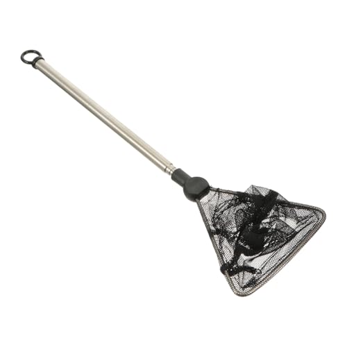 DOITOOL Extendable Handle Fish Net for Aquarium and Shrimp, Stainless Steel Frame Fine Mesh, Mini Triangular Shrimp Skimming Net for Fish Tanks and Aquatic Pets