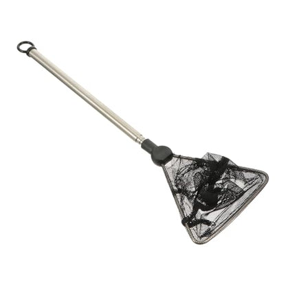 DOITOOL Extendable Handle Fish Net for Aquarium and Shrimp, Stainless Steel Frame Fine Mesh, Mini Triangular Shrimp Skimming Net for Fish Tanks and Aquatic Pets