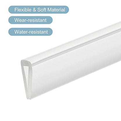 uxcell U Channel Edge Trim, 4.9ft Length Soft Rubber Guard Seal Strip Edge Protector Fit for 2-3mm Edge, (33/64" W x 9/32" H) Clear - size: 33/64"x 9/32"x 4.9ft