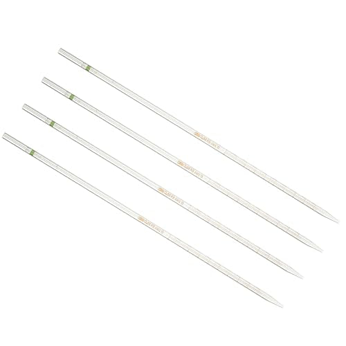 PATIKIL Graduated Dropper Pipettes 4 Pcs 0.1ml Reusable Borosilicate Glass Pipette for Transfer Liquid for Laboratory, Chemistry, Clear - size: 0.1ml