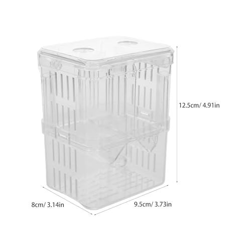 BESPORTBLE 2pcs Acrylic Fish Breeding Box Isolation Box Fish Separator for Aquarium Hatchery Incubator with Suction Cup for Shrimp Clownfish Guppy