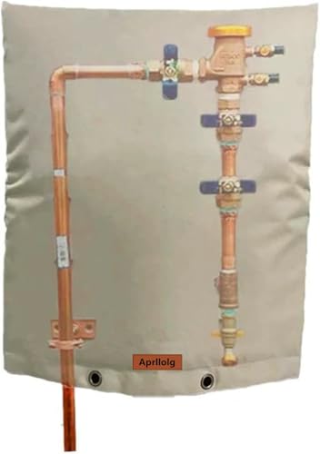 Backflow Preventer Insulation Cover, Insulated Well Pump Cover Irrigation Sprinkler Valve Pouch ,Pipe Insulation Covers for Outside Winter Freeze Protection (5°F) (Kahki, 16" W x 20" H) - size: 16*20inch