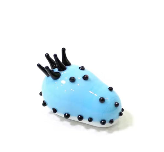 1pcs Mini Marine Glass Aquarium Decor Statue Aplysia Sealife Animal Ornament,2 X 3cm - color: blue