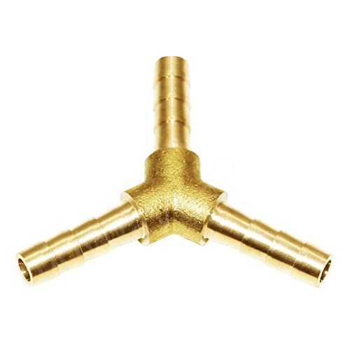 5/32" Hose Barb Y Shaped 3 Way Union Fitting Adapter Intersection/Split Brass Water/Fuel/Air - size: 5/32"