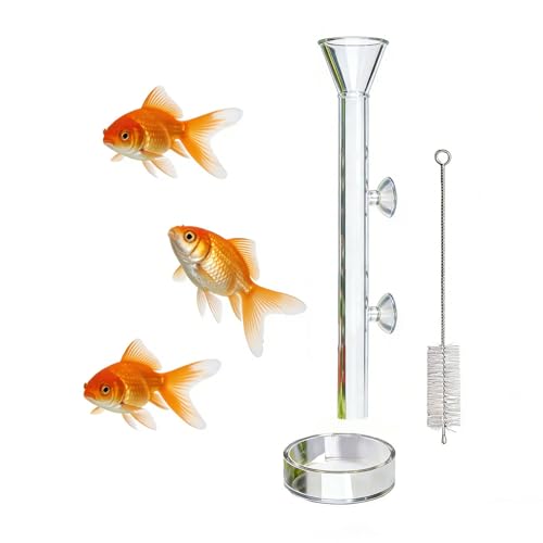 Aquarium Feeder, Transparent Feeding Tube with Suction Cup, Suitable for Fish, Shrimp, Crabs and Other Aquarium Supplies
