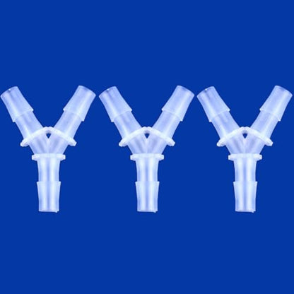 Plastic Barb Equal Y Tee 5/8" hose ID Polypropylene pipe connectors Plastic Joint Splicer Mender Adapter Union Boat Water Air Aquarium O2 Fuel (pack of 3) - size: 5/8 Inch, style: Pack of 3