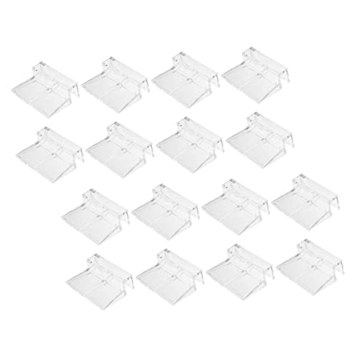 Kisangel 16pcs Acrylic Aquarium Lid Support Clips Fish Tank Cover Brackets for Easy Access and Cleaning Design for Rimless Aquariums
