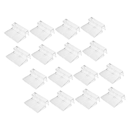 Kisangel 16pcs Acrylic Aquarium Lid Support Clips Fish Tank Cover Brackets for Easy Access and Cleaning Design for Rimless Aquariums