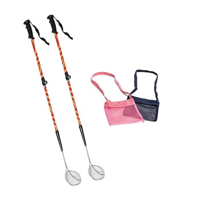 VOS Sand Sifter 2-Pack + Mesh Collection Bag | Adjustable Handle 21"–33" | Beach Scoop for Seashells, Shark Teeth & Sea Glass | Stainless Steel, Rust-Resistant | Beachcombing Kit – KOVO Coral