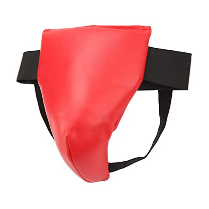 Boxing Groin Guard, Red Boxing Crotch Protector Jock Strap Supporter Adjustable Athletic Supporter Jock Strap Groin Protector Cup Men for Martial Arts for Boys Youth (M)