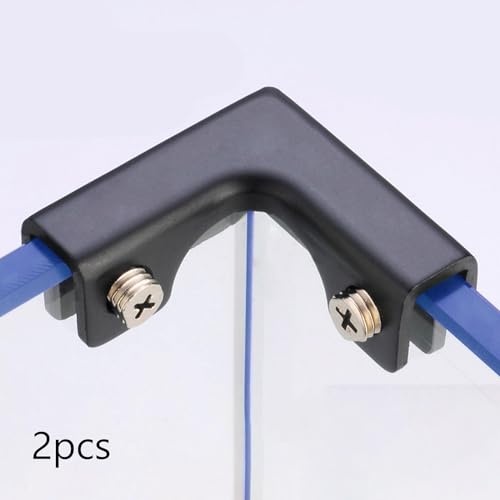 2X Glass Connector Fish Tank Fixing Bracket Corner Protector Fish Tank Fitting Glass Fixing Clip for Glass Display Cabinet, for 8 to 10mm