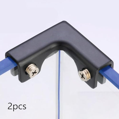 2X Glass Connector Fish Tank Fixing Bracket Corner Protector Fish Tank Fitting Glass Fixing Clip for Glass Display Cabinet, for 8 to 10mm
