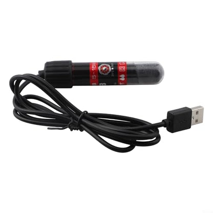 for Aquarium Heater Rod 90mm USB Submersible Fish Tank Thermostat with Auto 26C Control IP68 Waterproof Hard Glass Tube Quick Heat for Small Tanks up to 20L Black(15W) - size: 15W