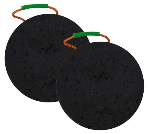 Mytee Products Round Outrigger Pad 15" Diameter, 1.5" Thick, 50,000 lbs WLL, RV Jack Pads | Crane Trailer Stabilizer Pads Lightweight, Stackable, Waterproof, Unbreakable, Ergonomic Handle (2 Pack) - size: 2 - Pack