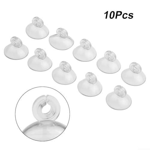Aquarium Fish Tank Suction Cups Holder Set 10pcs Clear Plastic Suckers Clips Pads for Air Line Pump Tube, 2.5cm Diameter Suction Cup with 5mm Clip