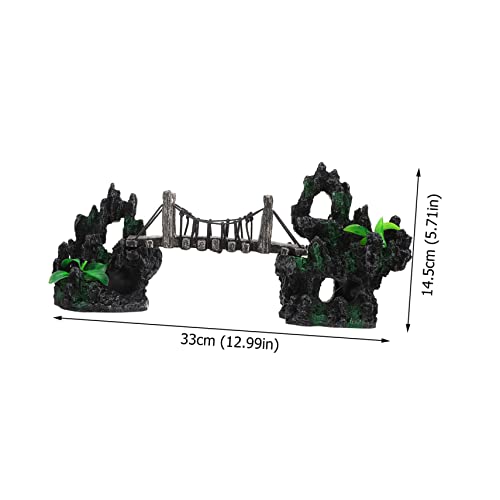Alipis Aquarium Suspension Bridge Decor Resin Rockery Adornment for Fish Tank Landscaping Lifelike Model Unique Design Creative Aquarium Decoration