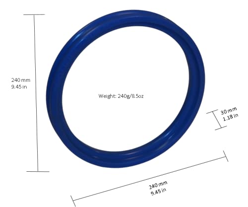 Professional Dog Fetch Toy for Medium & Large Breeds - Rolling Fetching Tire & Chase Ring for Outdoor Training & Water Retrieval Play - Helps Improve Agility, Balance, Speed - 10x1.5… - color: Blue