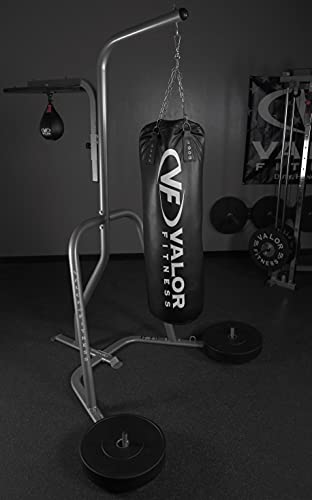 Valor Fitness Adjustable Heavy Punching Bag - Durable Hanging Boxing Bag 45 lbs with Max Fill Capacity of 80 lbs for Home Gym & MMA Training with Impact-Absorbing Foam Padding